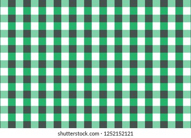 Light green,black and white firebrick  gingham pattern teblechloth.Vector illustration.EPS-10