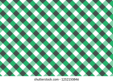 Light green,black and white gingham pattern teblechloth.Vector illustration.EPS-10
