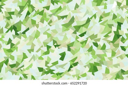 Light Greens vector abstract colorful background, which consist of triangles. Pattern with colored triangles on white background.
