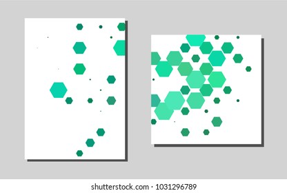 Light Greenv ector background for presentations. Abstract booklet on colored background with gradient. Pattern for ads, leaflets, labels of your business.