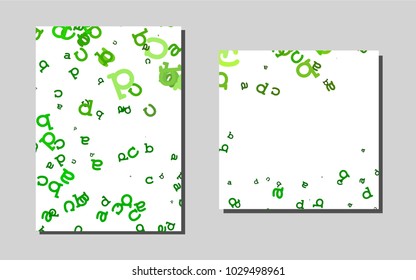 Light Greenvector brochure for ui, ux design. Abstract booklet on colored background with gradient. Pattern for ads, leaflets, labels of your business.