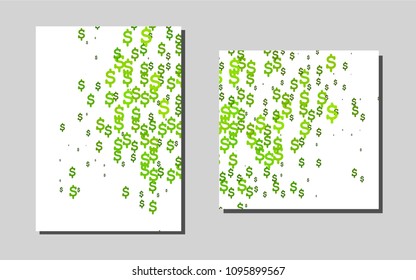 Light Greenvector brochure for ui, ux design. Web interface on abstract background with colorful gradient. Pattern for beautiful business cards, folders.