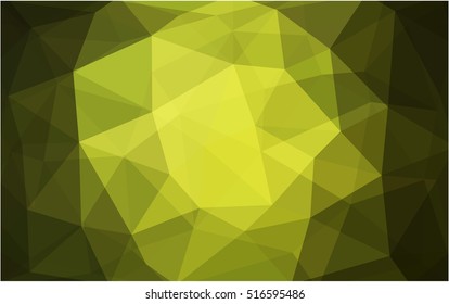 Light green-yellow abstract mosaic background. Geometric illustration in Origami style with gradient.  A completely new template for your business design.