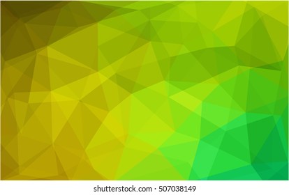 Light green-yellow abstract mosaic pattern. Geometric illustration in Origami style with gradient.  Brand-new design for your business.