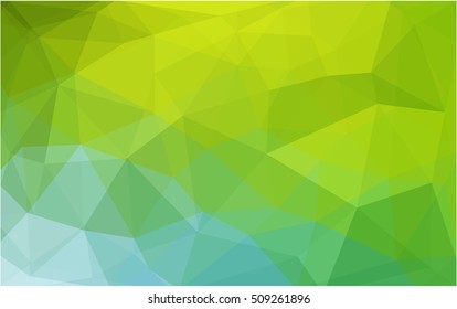 Light green-yellow abstract mosaic pattern. Colorful illustration in abstract style with gradient. The best triangular design for your business.