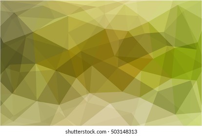 Light green-yellow abstract mosaic template. Triangular geometric sample with gradient.  The polygonal design can be used for your web site.