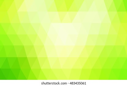 Light green-yellow abstract polygonal template. Geometric illustration in Origami style with gradient.  A new texture for your design.
