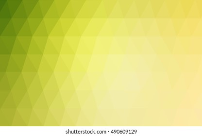 Light green-yellow abstract polygonal template. Shining colored illustration in a brand-new style. The template can be used as a background for cell phones.