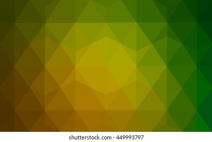 Light green-yellow blurry triangle background. A completely new color illustration in a vague style. Brand-new style for your business design.