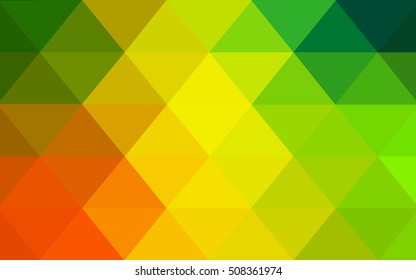 Light green-yellow blurry triangle template. Geometric illustration in Origami style with gradient.  The template can be used as a background for cell phones.