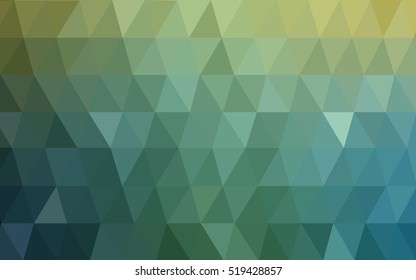 Light green-yellow low poly template. Shining illustration, which consist of triangles. A new texture for your design.