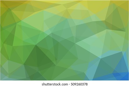 Light green-yellow polygon abstract template. Shining illustration, which consist of triangles. A completely new design for your business.