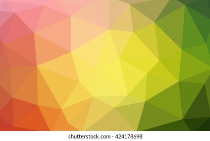 Light green-yellow polygonal illustration, which consist of triangles. Triangular design for your business. Geometric background in Origami style with gradient.