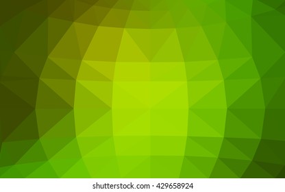 Light green-yellow polygonal illustration, which consist of triangles. Triangular design for your business. Geometric background in Origami style with gradient.