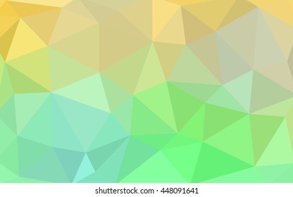 Light green-yellow polygonal illustration, which consist of triangles. Triangular design for your business. Geometric background in Origami style with gradient.