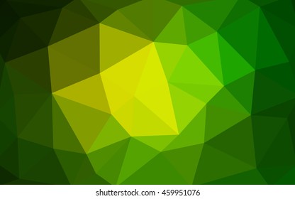 Light green-yellow polygonal illustration, which consist of triangles. Triangular design for your business. Geometric background in Origami style with gradient.