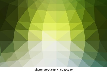 Light green-yellow polygonal illustration, which consist of triangles. Triangular design for your business. Geometric background in Origami style with gradient.