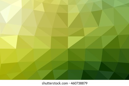 Light green-yellow polygonal illustration, which consist of triangles. Triangular design for your business. Geometric background in Origami style with gradient.