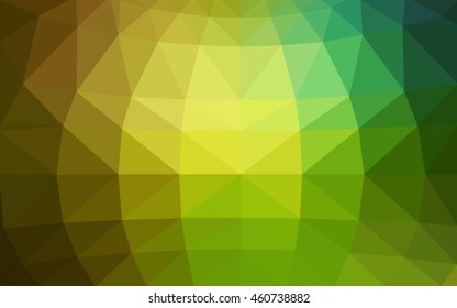Light green-yellow polygonal illustration, which consist of triangles. Triangular design for your business. Geometric background in Origami style with gradient.