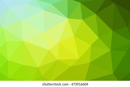 Light green-yellow polygonal illustration, which consist of triangles. Triangular design for your business. Geometric background in Origami style with gradient.