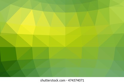 Light green-yellow polygonal illustration, which consist of triangles. Triangular design for your business. Geometric background in Origami style with gradient.
