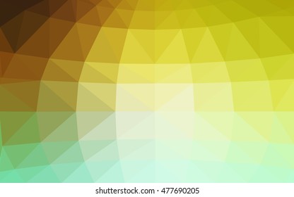 Light green-yellow polygonal illustration, which consist of triangles. Triangular design for your business. Geometric background in Origami style with gradient.