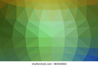 Light green-yellow polygonal illustration, which consist of triangles. Triangular design for your business. Geometric background in Origami style with gradient.