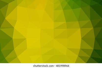 Light green-yellow polygonal illustration, which consist of triangles. Triangular design for your business. Geometric background in Origami style with gradient.