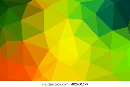 Light green-yellow polygonal illustration, which consist of triangles. Triangular design for your business. Geometric background in Origami style with gradient.
