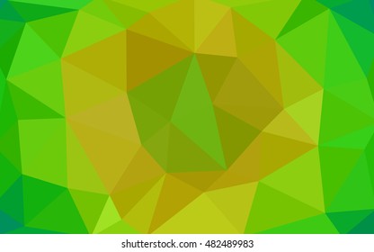 Light green-yellow polygonal illustration, which consist of triangles. Triangular design for your business. Geometric background in Origami style with gradient.