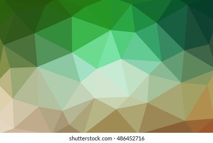 Light green-yellow polygonal illustration, which consist of triangles. Triangular design for your business. Geometric background in Origami style with gradient.