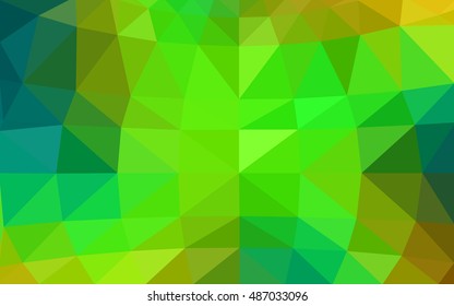 Light green-yellow polygonal illustration, which consist of triangles. Triangular design for your business. Geometric background in Origami style with gradient.