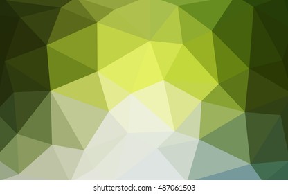 Light green-yellow polygonal illustration, which consist of triangles. Triangular design for your business. Geometric background in Origami style with gradient.