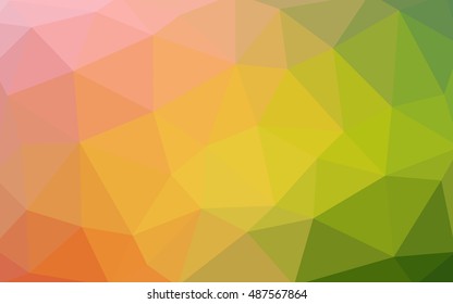Light green-yellow polygonal illustration, which consist of triangles. Triangular design for your business. Geometric background in Origami style with gradient.