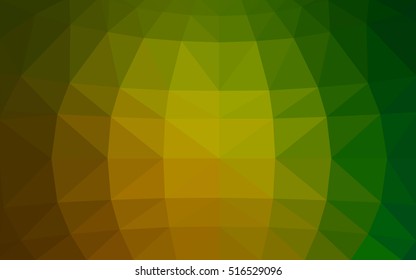 Light green-yellow polygonal illustration, which consist of triangles. Triangular design for your business. Geometric background in Origami style with gradient.