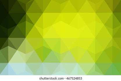Light green-yellow polygonal template. Glitter abstract illustration with an elegant design. The textured pattern can be used for background.