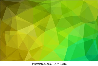 Light green-yellow shining triangular template. A sample with polygonal shapes. A completely new template for your business design.