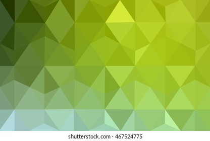 Light green-yellow triangle mosaic background. Brand-new colored illustration in blurry style with gradient. The completely new template can be used for your brand book.