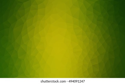 Light green-yellow triangle mosaic background. Modern geometrical abstract illustration with gradient. Brand-new design for your business.