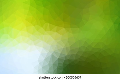 Light green-yellow triangle mosaic background. A vague abstract illustration with gradient. Brand-new design for your business.