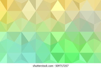 Light green-yellow triangle mosaic background. Glitter abstract illustration with an elegant design. Triangular pattern for your business design.