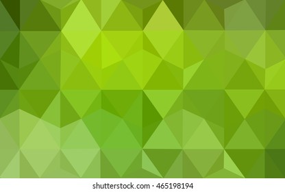 Light green-yellow triangle mosaic pattern. Modern geometrical abstract illustration with gradient. The textured pattern can be used for background.