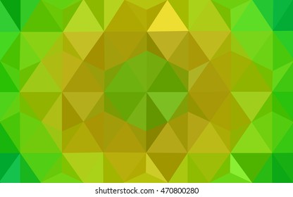 Light green-yellow triangle mosaic template. Creative illustration in halftone style with gradient. Triangular pattern for your business design.