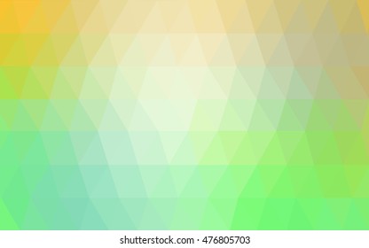 Light green-yellow triangle mosaic template. Modern geometrical abstract illustration with gradient. The best triangular design for your business.