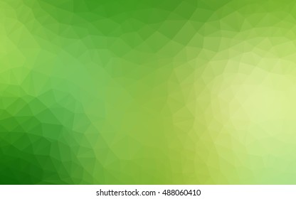 Light green-yellow triangle mosaic template. Modern geometrical abstract illustration with gradient. The elegant pattern can be used as part of a brand book.