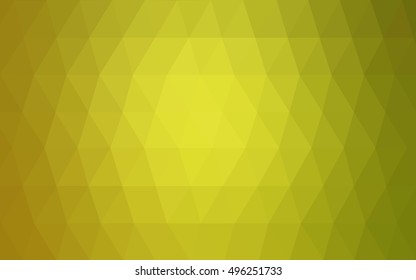 Light green-yellow triangle mosaic template. Shining illustration, which consist of triangles. The completely new template can be used for your brand book.