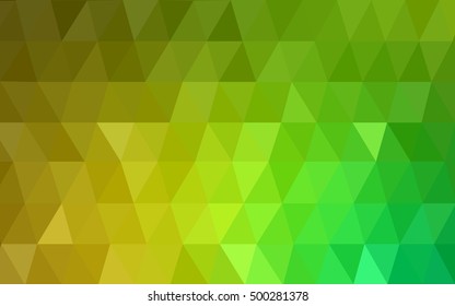 Light green-yellow triangle mosaic template. A vague abstract illustration with gradient. Brand-new style for your business design.