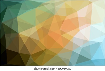 Light green-yellow triangle mosaic template. A completely new color illustration in a vague style. The textured pattern can be used for background.