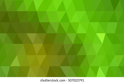 Light green-yellow triangle mosaic template. Shining illustration, which consist of triangles. The completely new template can be used for your brand book.