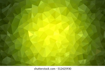 Light green-yellow triangle mosaic template. Modern geometrical abstract illustration with gradient. The best triangular design for your business.